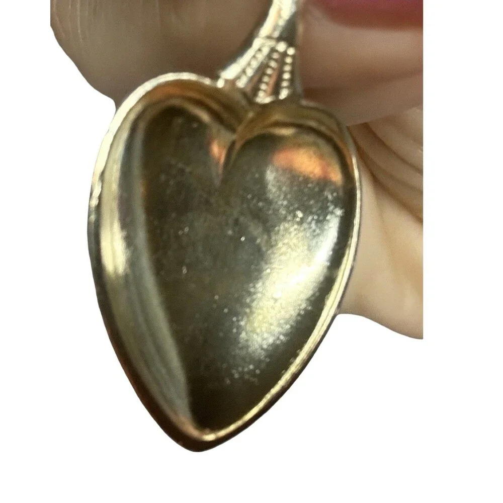 Antique Dutch Sterling Silver Tea Caddy Spoon Vintage Heart Bowl Bonbon 11.78 G